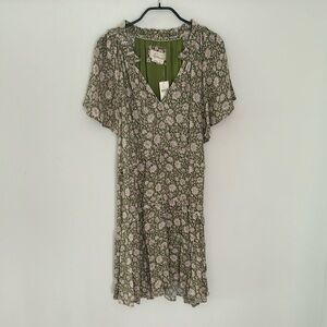 NWT_Anthropologie Green and Tan Dress